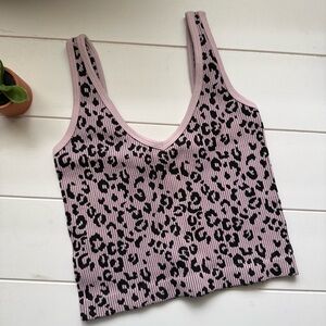 Aura Black and Pink Patterned Tank Top